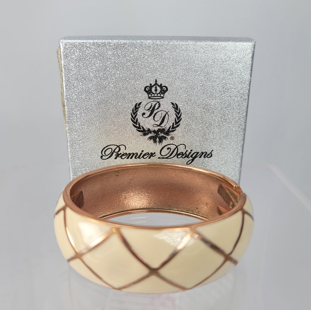 Premier Design Rosie Rose Gold Tone Enamel Bangle Bracelet